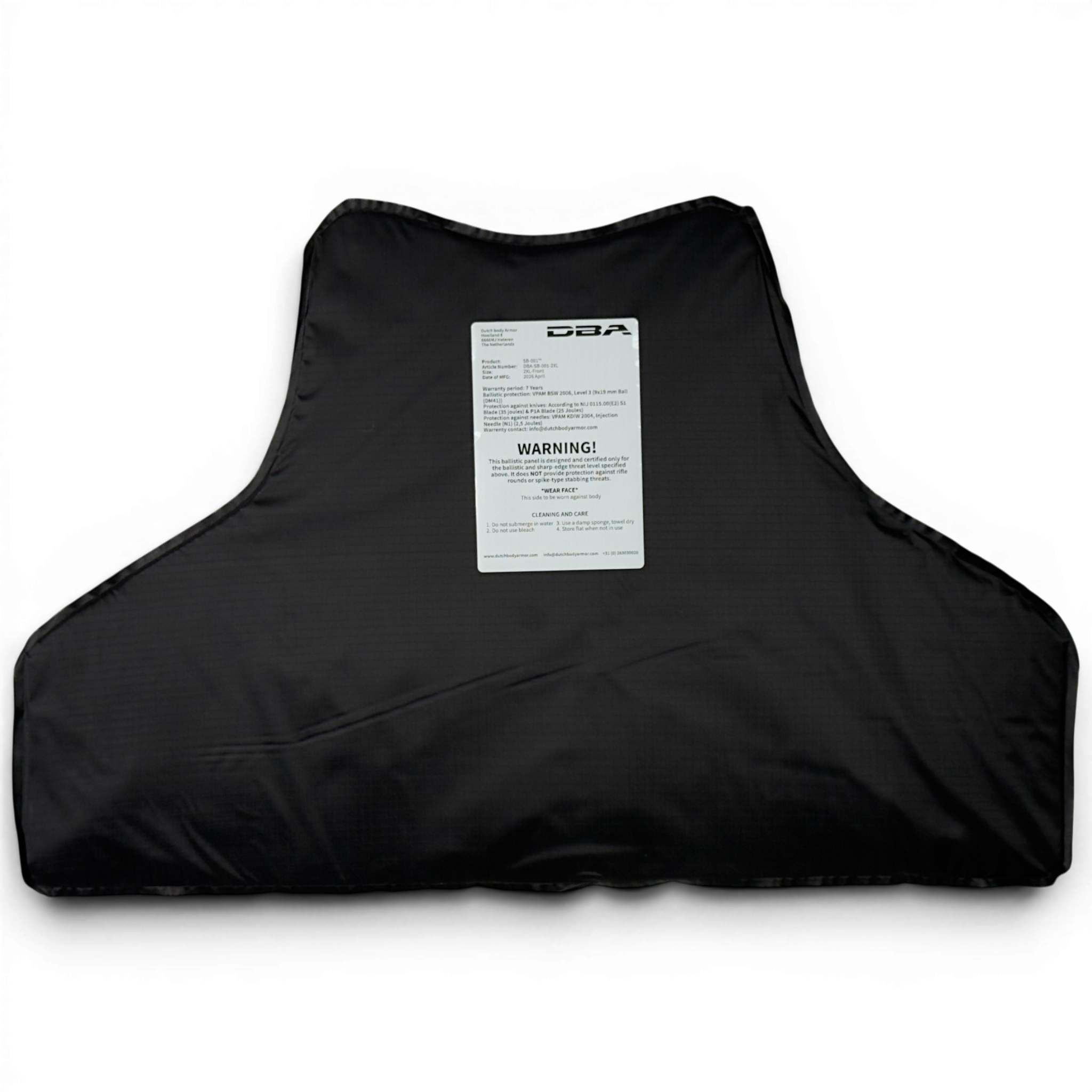 Inserts Ballistiques Souples SB001 - Dutch Body Armor - Avant
